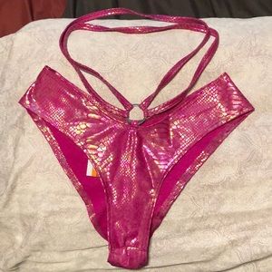 Holographic pink rave bottoms